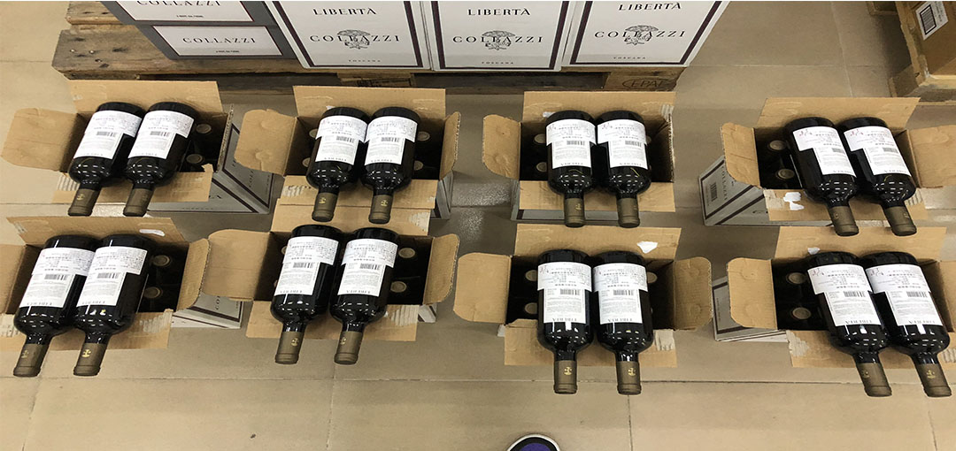 紅酒進口海關查驗現場圖